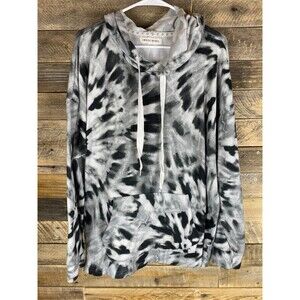 Urban Rebel Women's  Sz 3X Gray Black Tie Dye Hoodie Top